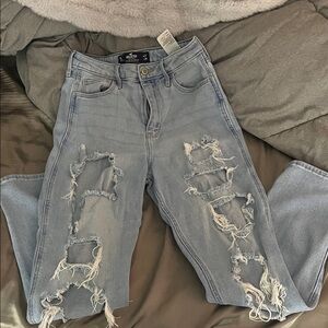 Hollister Light Blue Distressed Boyfriend Jeans